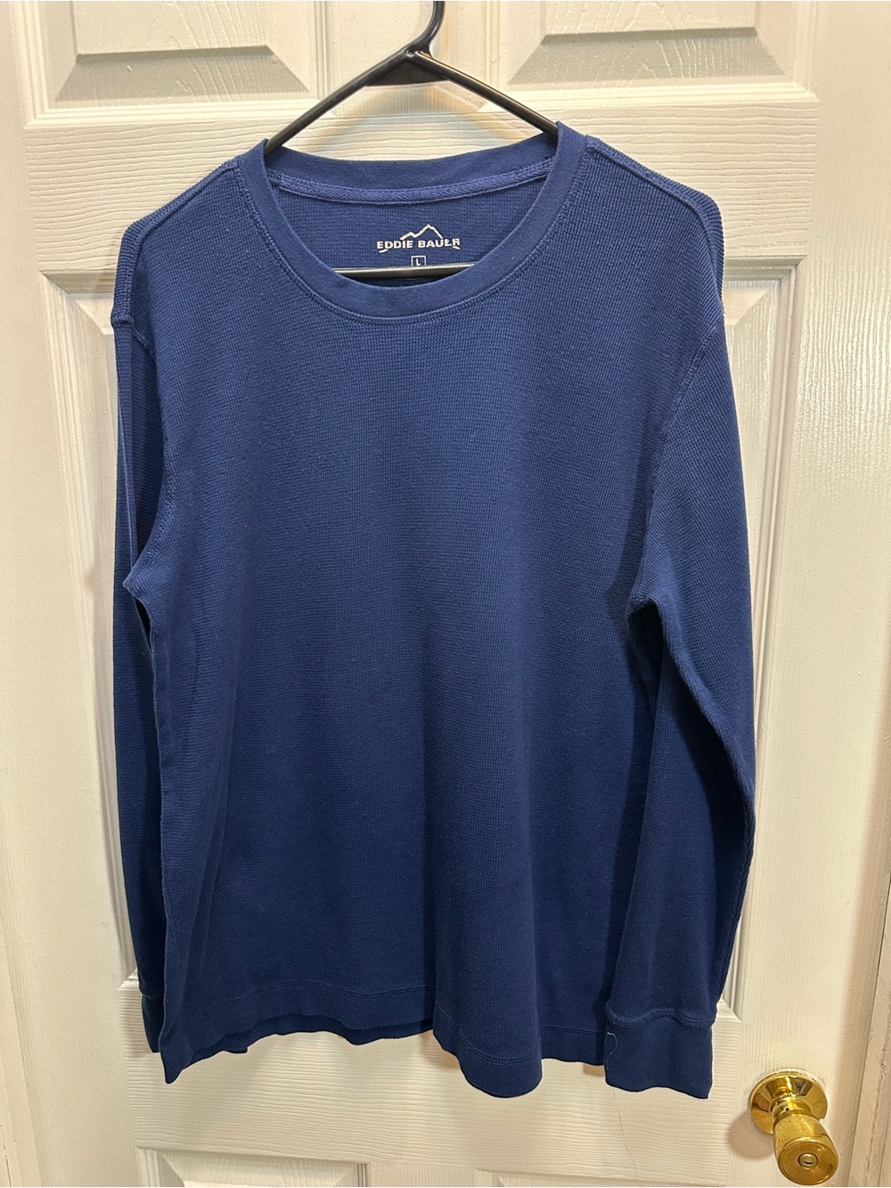 Eddie Bauer Navy Long-Sleeve Waffle Thermal Crewneck
